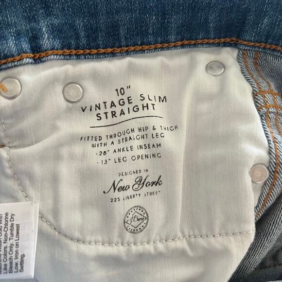 J.Crew 10”’Vintage Slim Straight Jeans Raw Hem Medium Wash Size 30 - Picture 10 of 10
